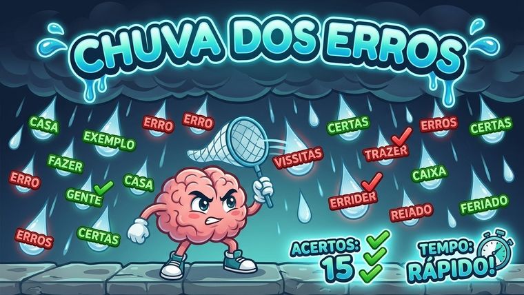 Chuva dos Erros: o cérebro caçando palavras